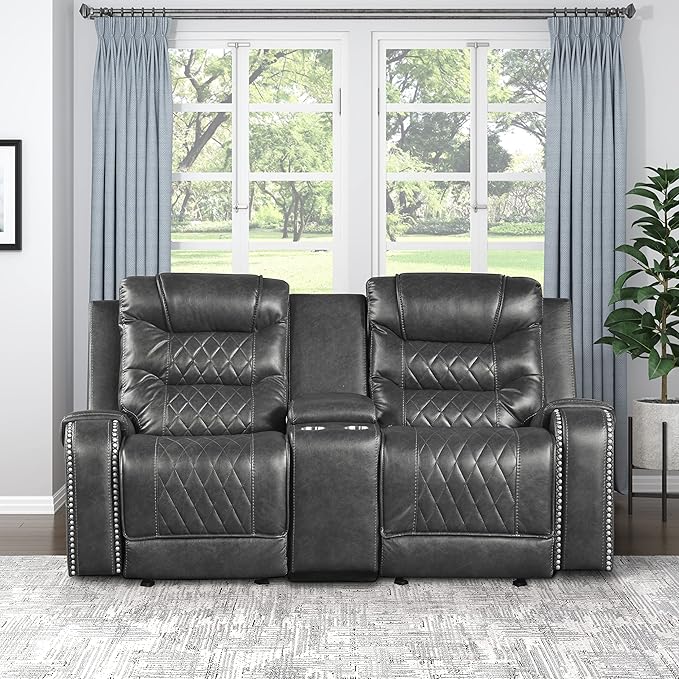 Derringer Wall Hugger Power Double Reclining Loveseat, Brown