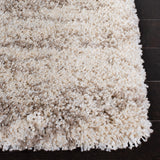 Hudson Shag Area Rug 6' x 9' - Ivory & Beige Modern Non-Shedding Plush Carpet