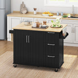 Kitchen Island Cart with Drop-Leaf Countertop