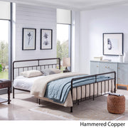 Sally King-Size Iron Bed Frame, Minimal, Industrial, Hammered Copper