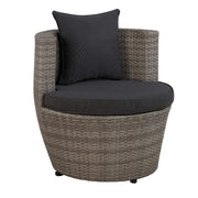 All-Weather Wicker 2-Person Outdoor Patio Conversation Set - Gray Resin Wicker
