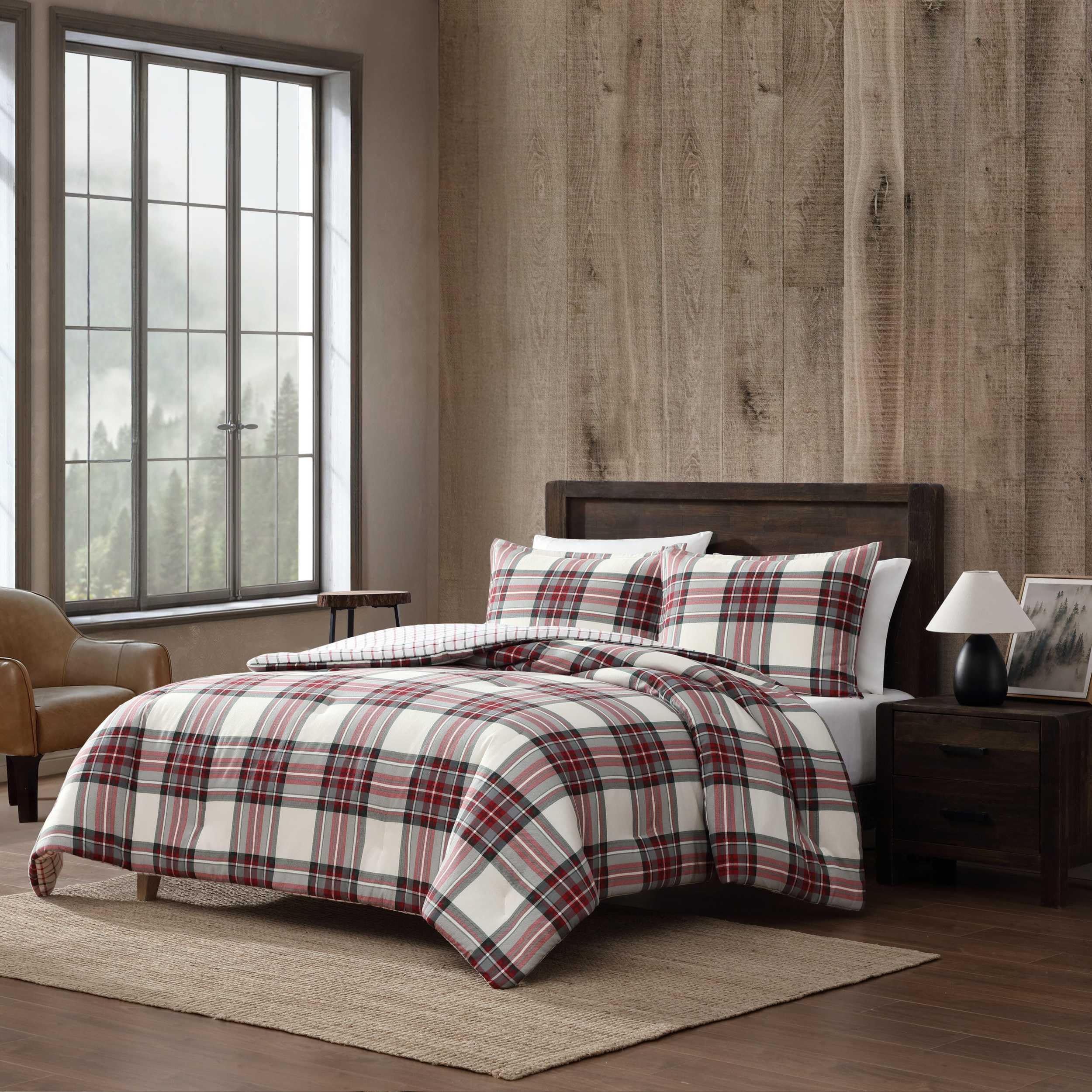 Queen Comforter Set - Soft Cotton Flannel 3-Piece Bedding with Pillowcases