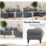 -Shaped Couch Sofa for Living Room Convertible Sectional Sofa