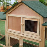 83" L Outdoor Rabbit Hutch, Guinea Pig Cage Indoor Outdoor Wooden Bunny Hutch