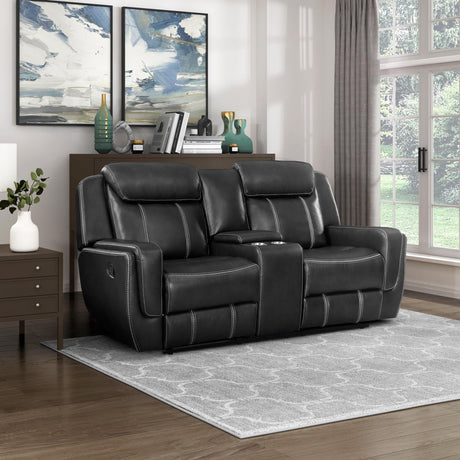 Modern Double Reclining Loveseat, Faux Leather Recliner Loveseat With Headrest