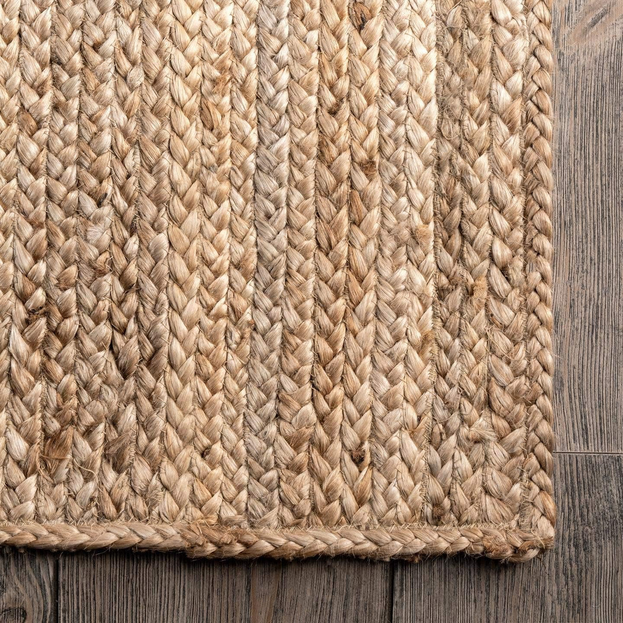 8x10 Rigo Jute Hand Woven Area Rug, Natural, Solid Farmhouse Design, Natural Fiber,