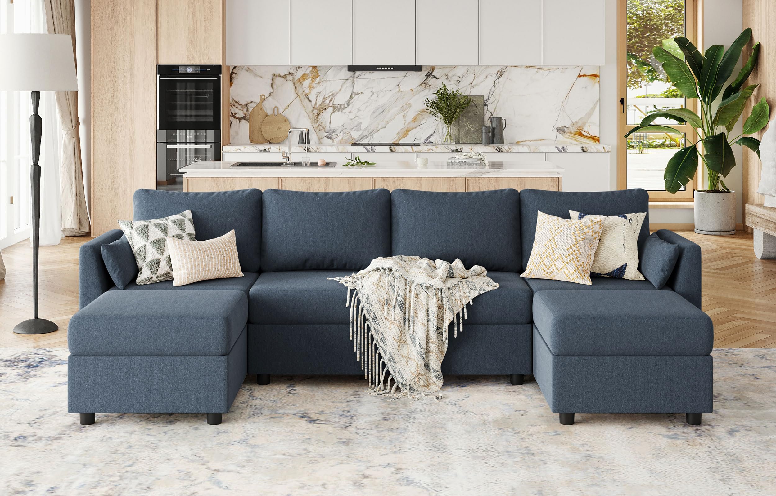 Modular Sectional Sofa, 6 Seat Modular Couch with Storage