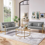 56.5" W Modern Loveseat 2 Seater Sofa Luxurious Velvet Fabric Couch