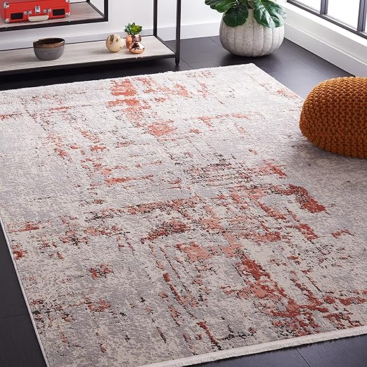 Shivan Modern Abstract Area Rug 10' x 14' Grey/Gold Non-Shedding