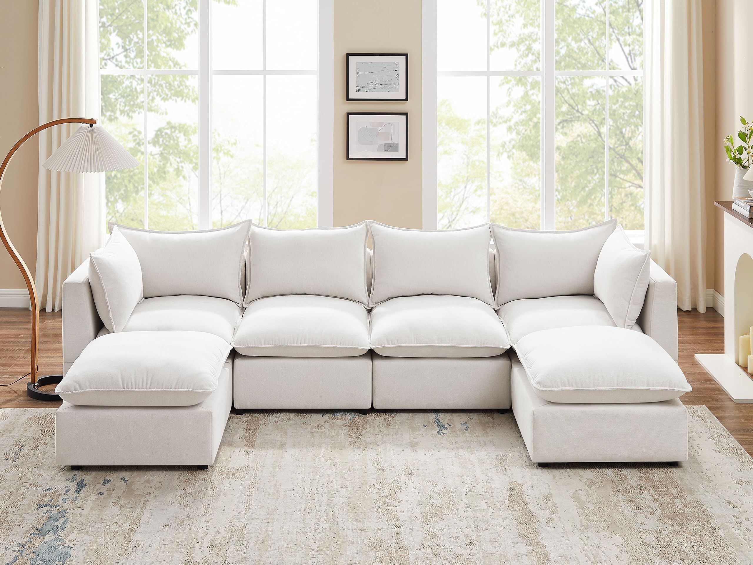 Sectional Sofa, 6 Seater Sectional Sofa Modular Sectional Couch for Living Room