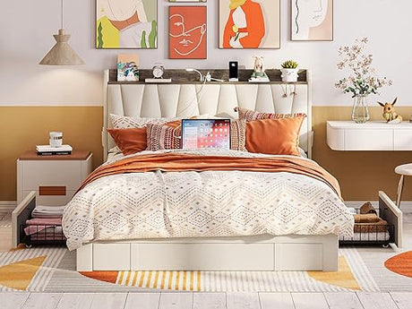 Storage Headboard and Charging Station