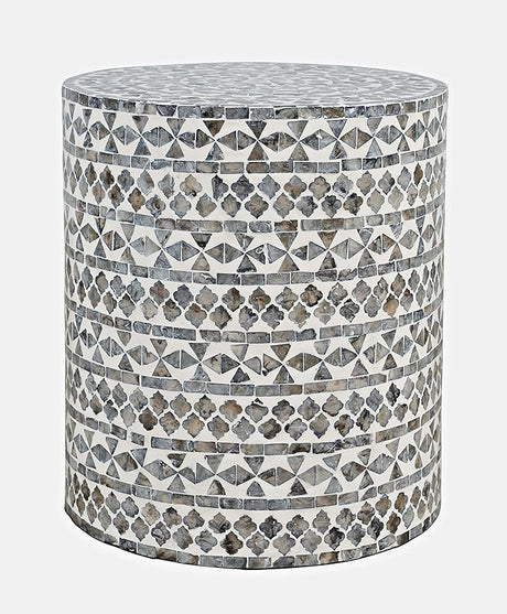 Global Archive Handcrafted Capiz Shell Terrazzo Modern Accent End Table