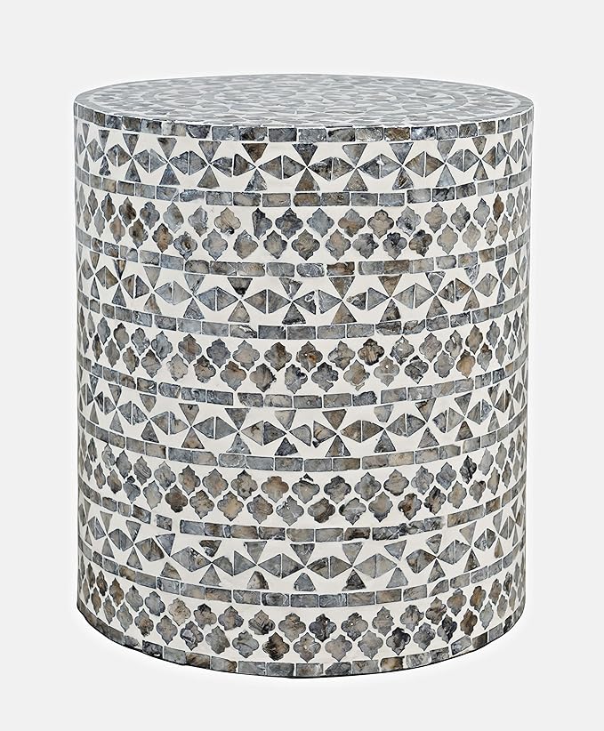 Global Archive Handcrafted Capiz Shell Terrazzo Modern Accent End Table