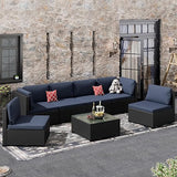 7 Piece Patio Furniture Set,Outdoor Furniture Patio Sectional Sofa