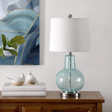 Lighting Collection Atlas Blue Crackle/ Light Grey Shade 24-inch Bedroom Living