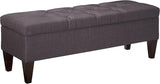 Brooke Collection Diamond Tufted Upholstered Long Bedroom Storage Bench, HJM100 Series, Dark Gray