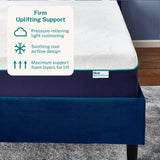 Arlo 12 Inch Cooling Firm Support Foam Mattress, Cal King Size,