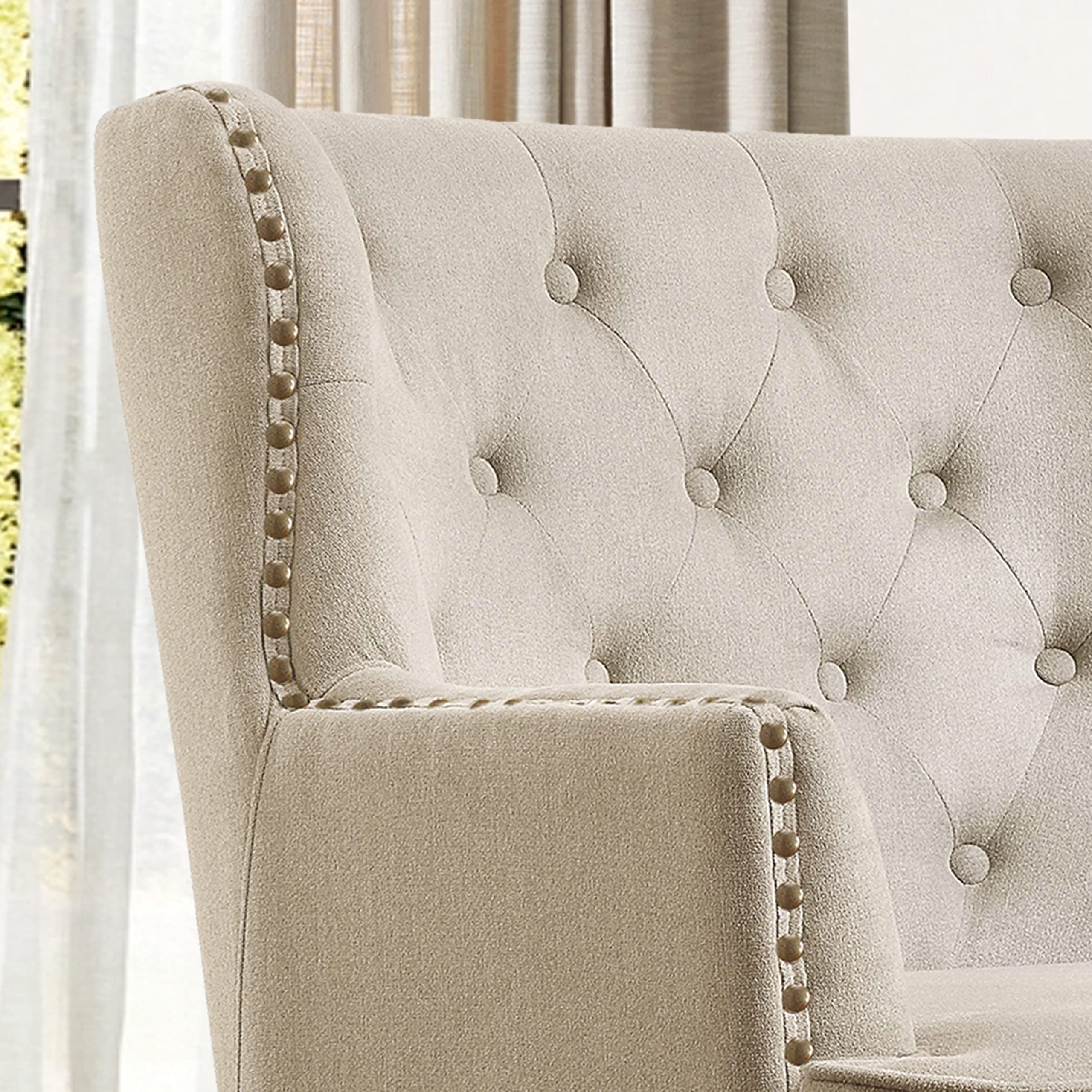 Accent Chair with Ottoman Set - Mid-Century Modern Upholstered Armchair for Living Room or Bedroom