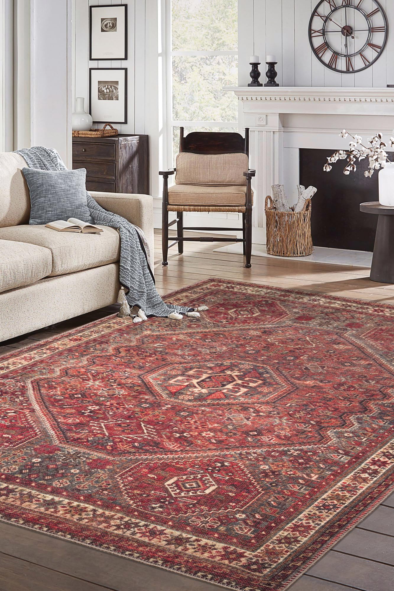 Design Machine Washable Area Rugs with Non-Slip Backing, Ideal for Hallway, Living Room