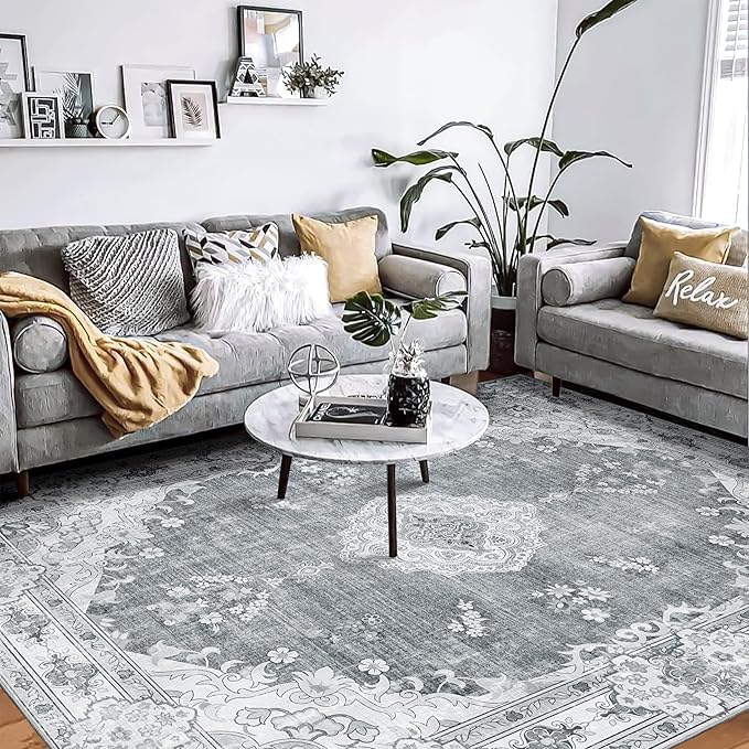 5'x7' Area Rugs Green Machine Washable Rugs Living Room Rugs Boho Area Rug