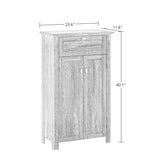 Hayward Two-Door Veneer Floor Cabinet, No Size, Dark Woodgrain