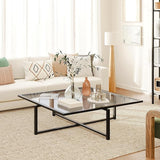 Convertible Entertaining Coffee Table - Coffee Table with 2 Removable Trays