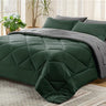 Navy King Comforter Set - 7 Pieces Solid King Bed in a Bag