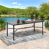 67''x33'' Outdoor Dining Table for 6, Metal Patio Dining Table with 1.97'' Umbrella Hole