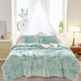 3-Piece Plush Shaggy Comforter Set, Full/Queen Size Luxury Faux Fur Sherpa Reversible