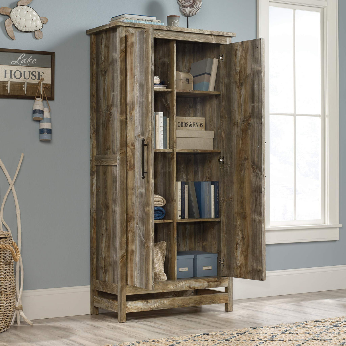 HomePlus Storage Pantry cabinets, L: 23.31" 17.01" W x H: 70.91", Salt Oak finish