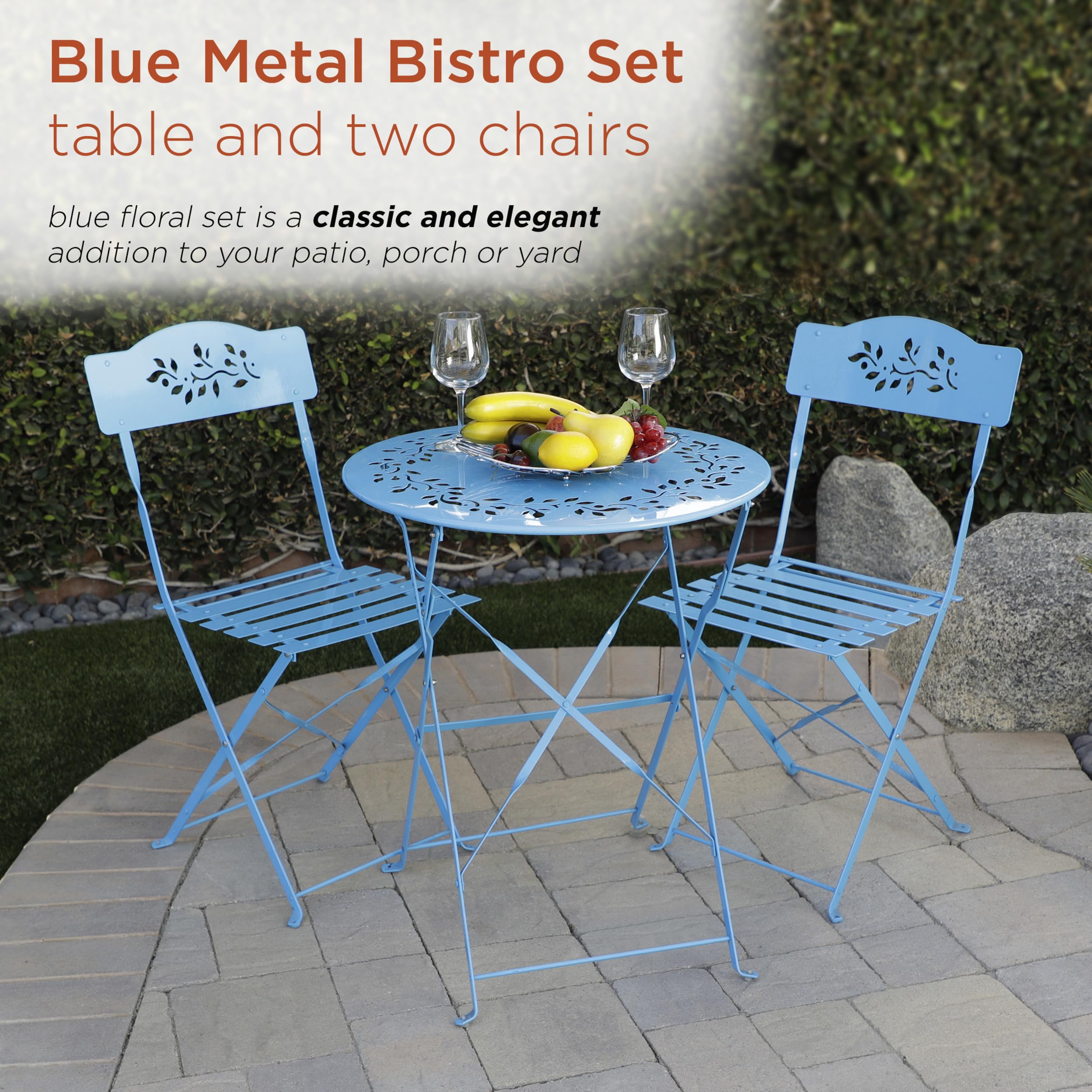 Indoor/Outdoor 3-Piece Bistro Set Folding Table