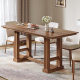 70" Farmhouse Dining Table for 6-10 People