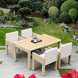 Modern Patio Dining Set of 4, 5 Piece Outdoor Dining Set with Soft Seat Cushion