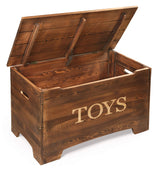 Solid Wood Toy Box in Caramel Brown – Safe, Customizable Storage for Kids' Toys