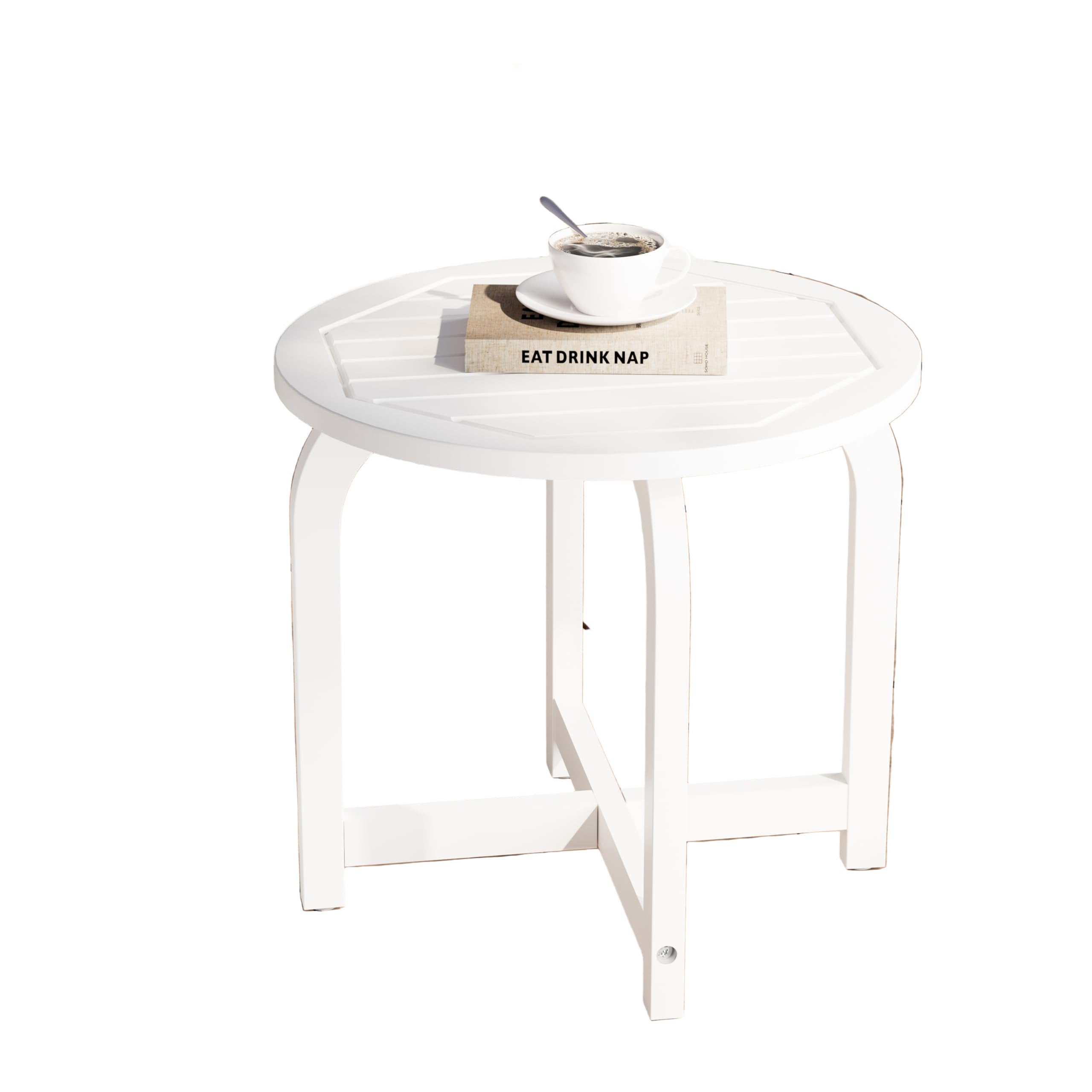 Outdoor Side Table,Small Round Outdoor Side Table, Outside End Table for Patio