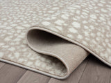 Beige Cheetah Print Area Rug 5'3" x 7'6" - Contemporary Abstract Design
