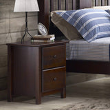 Shaker 2-Drawer Bedside Nightstand, Solid Wood with Cherry Finish