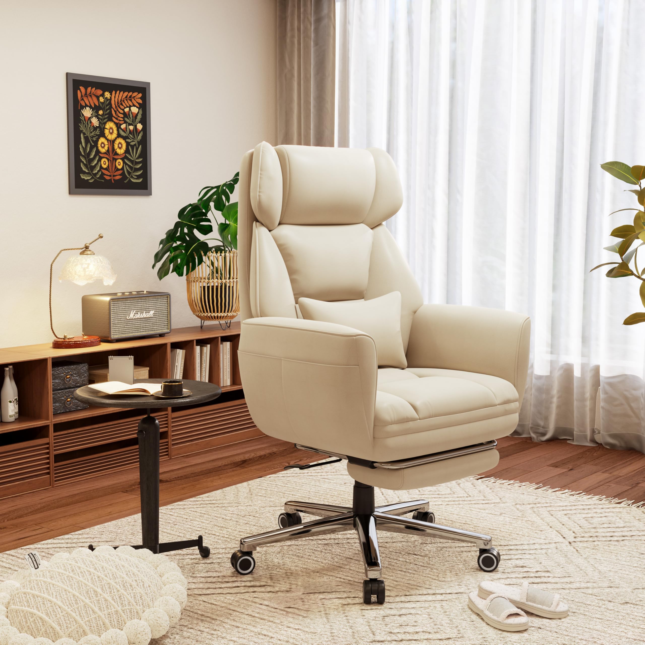 Criss Cross Office Chair with Footrest - Big and Tall Executive Desk Chair