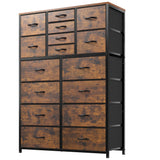 Dresser for Bedroom with 16 Drawers, Tall Dressers for Bedroom with Wood Top