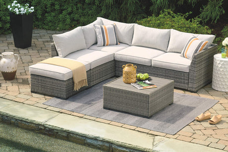 Outdoor Cherry Point 4 Piece Seating Set with Ottoman