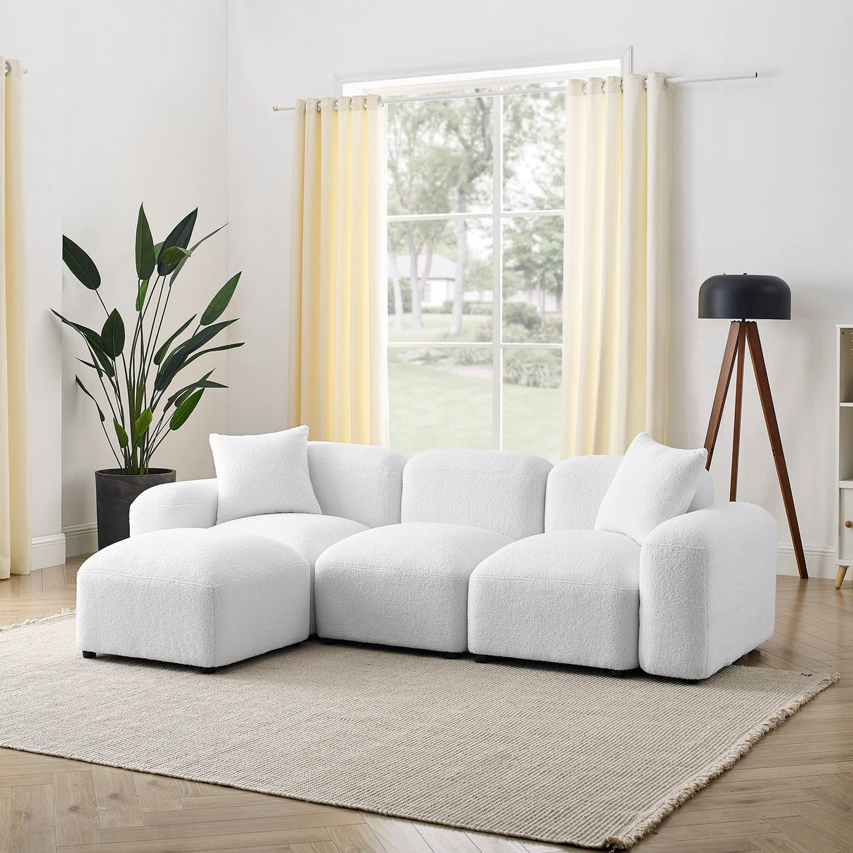 Modular Sectional Sofa, Convertible L Shaped Couch, 94.5" Minimalist Cloud Couches