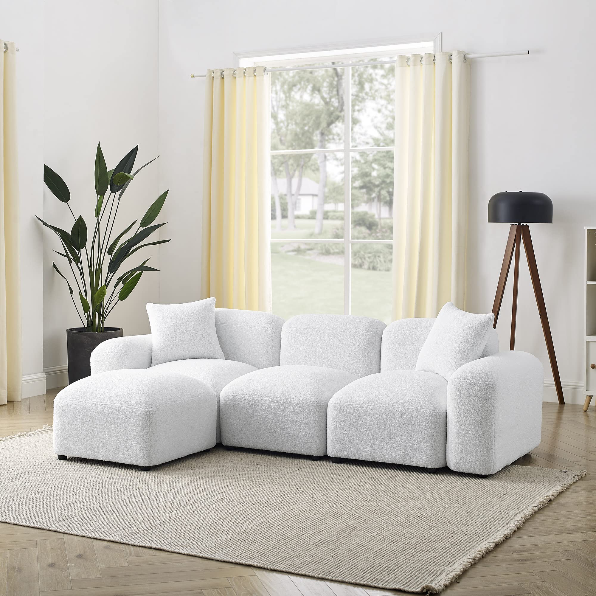 Modular Sectional Sofa, Convertible L Shaped Couch, 94.5" Minimalist Cloud Couches