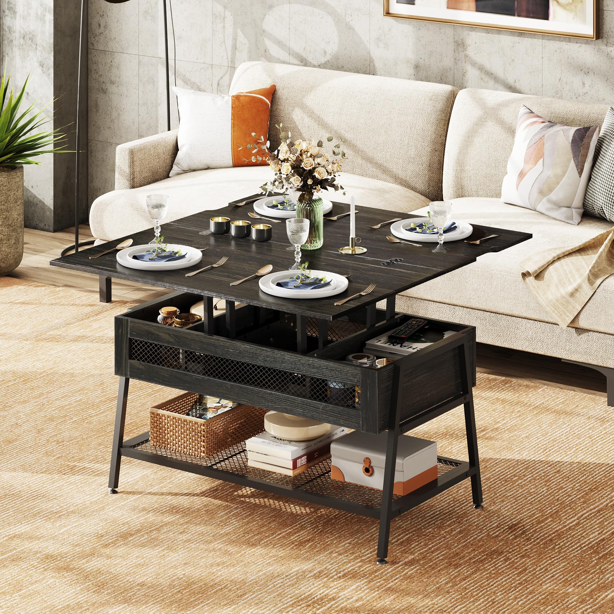 Coffee Table, Lift Top Coffee Table with Hidden Compartment