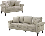 Barret Traditional Upholstered Chenille Fabric 3-Seater 80 in.