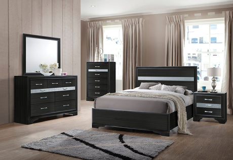 Naima Full Panel Bed in Black