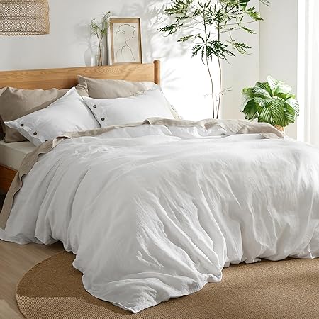 Oversized Queen Comforter Set Linen Color - Linen-Cotton Blend Fabric