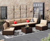 7 Piece Patio Furniture Set,Outdoor Furniture Patio Sectional Sofa