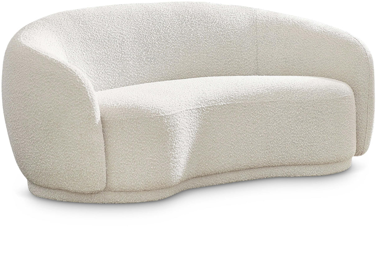 693Cream-L Hyde Collection Modern | Contemporary Boucle Fabric Upholstered Loveseat