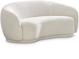 693Cream-L Hyde Collection Modern | Contemporary Boucle Fabric Upholstered Loveseat