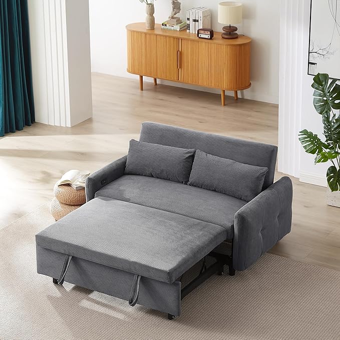 76.8'' Pull Out Sleeper Reversible Sectional Storage Sofa Bed, Convertible Velvet Corner Sofa Bed and Reversible